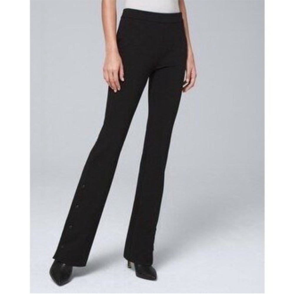 White House Black Market Knit Pique Skinny Boot Pant Black Career Sz 8